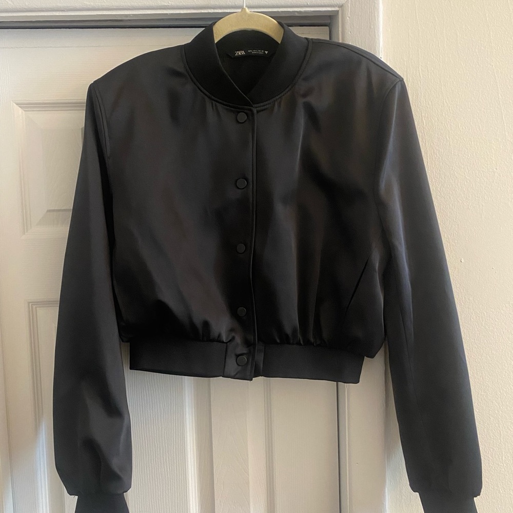 Zara Satin Bomber Jacket